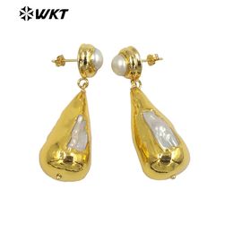 Stud WT-MPE099 WKT Fashion Style Freshwater Pearl Femmes Oreilles Retro Party Gift Cons