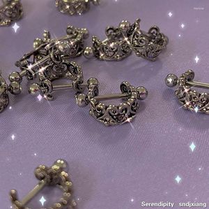 Stud Y2K Aesthetic Metal Crown Princess Rhinestone oorbellen voor vrouw Retro doen oude stijl coole oorjuweligheid