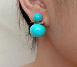 Stud YYING 85mm14mm Turquoise Blue Sea Shell Pearl Stud Earrings 2211117158911