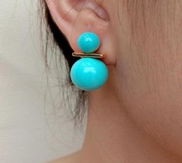 Stud Yying 85 mm14 mm Turquoise Blue Boucles d'oreilles en perles de nappe 2211115400119