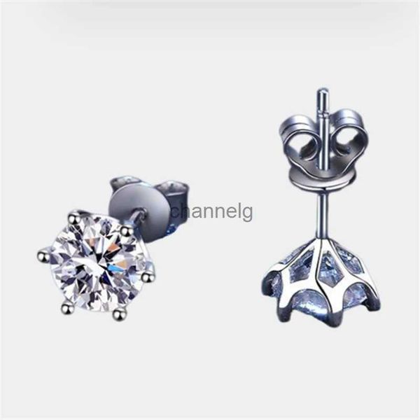 Stud ZFSILVER s925 Plata Moissanite Clásico Exquisito Garra 6 Pendientes De Enchufe De Bola Para Encantos Accesorios De Mujer Regalos De Joyería De Fiesta E115 YQ240110