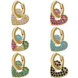 Stud Zhukou 1 -stuk CZ Crystal Small Hoop Earring Exquise Gold Color Star Heart Cute Dames oorbellen voor geschenken VE225 230816