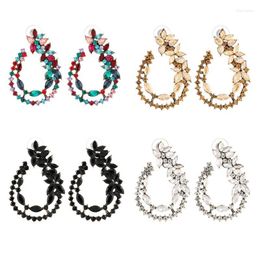Stud Ztech Ovale vorm Grote oorbellen voor vrouwelijke sieraden kleurrijke kristal bijoux femme pendelende statement accessoires feest geschenken moni22