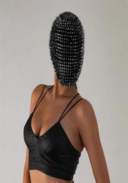 Studded spikes Full Face Jewel Margiela Face Cover Halloween Cosplay Funny Mask Night Club Dance Masker DJ Dance Masks346Y59366644