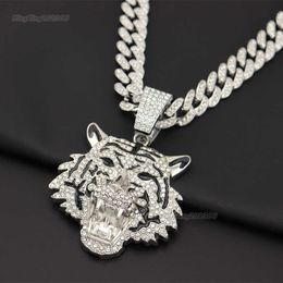Clouté en trois dimensions grand pendentif Lo Fu Tau en or 18 carats collier de diamants pour hommes Hip-hop Rap chaîne cubaine accessoires Druzy bijoux Steampunk