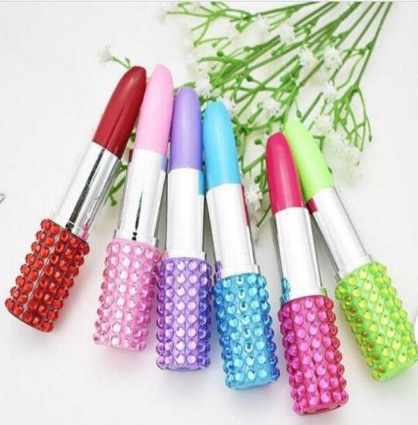 Étudiant mignon créatif rouge à lèvres en plastique nouveauté stylo à bille Kawaii stylos à bille roulante pour enfants écriture cadeau coréen papeterie 20 pièces9779742