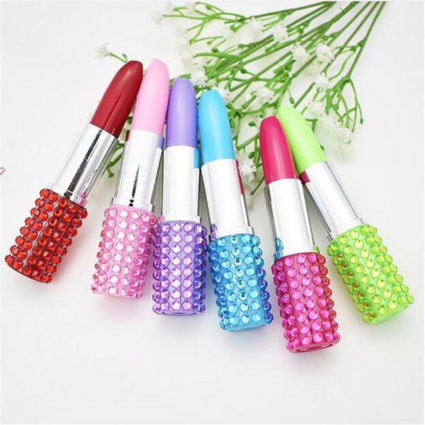 Étudiant mignon créatif rouge à lèvres en plastique nouveauté stylo à bille Kawaii stylos à bille roulante pour enfants écriture cadeau coréen papeterie GA3212761