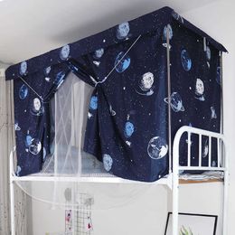 Student Slaapzaal Blackout Doek Mosquito Net Bed Gordijn Integrated Upper Shop Lower Men's Dames Slaapkamer Dual-Use Gordijnen