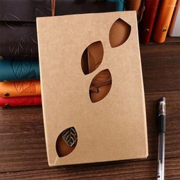 Student Gift Planners Notepad Sketchbook Diary Kraft Journal Vintage Notebook Spiral Note Boek Papier vervangen PU -leer