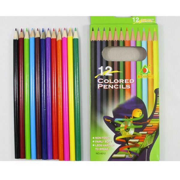 Lápices de colores de madera para estudiantes, libros para colorear, jardín secreto, lápiz de pintura, lápiz de dibujo, suministros de pintura, 12 colores en stock