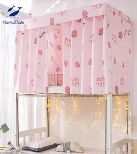 Étudiants Dormitory Bunk Bed Curtains Mosquito Net Ferping Blackout Claps Blead Tente Tente Rideau Ridable Ombrage des filets amovibles 225188602