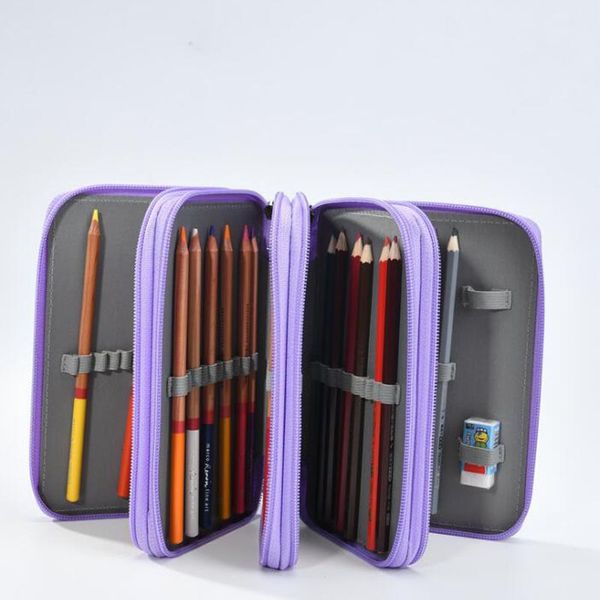 Pochette pour gommes à stylos pour étudiants, sac d'organisation de 72 insertions de grande capacité à 4 couches, étui porte-crayon QW7360