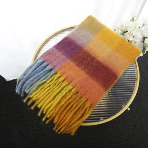Diseñadores de estudio Cachemira para mujeres Bufandas de invierno para hombre de lujo Bufandas para chal Para mujer como estudios Poncho de lana para hombres con etiqueta de color arcoíris