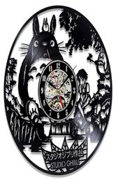 Studio Ghibli Totoro Wandklok Cartoon My Neighbor Totoro Record Klokken Muur Horloge Home Decor Kerstcadeau voor Y1849349