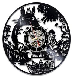 Studio Ghibli Totoro Wall Clock Cartoon My Neighbor Totoro Record Clocks Wall Watch Home Decor Christmas Gift voor Y4980912