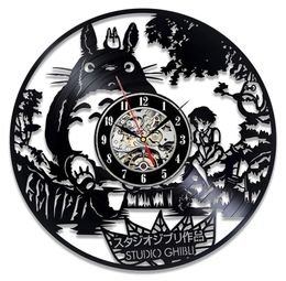 Studio Ghibli Totoro Wall horloge Cartoon mon voisin Totoro Record Corloges murales Horaire DÉCOR CADEAU DE NORICE POUR Y6609162