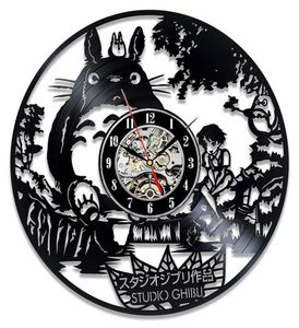 Studio Ghibli Totoro Wall Clock Cartoon My Neighbor Totoro Record Clocks Wall Watch Home Decor Christmas Gift voor Y5364819