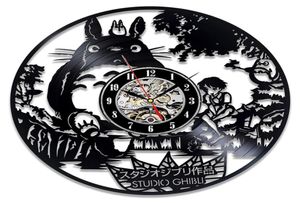 Studio Ghibli Totoro Wall Clock Cartoon My Neighbor Totoro Record Clocks Wall Watch Home Decor Christmas Gift voor Y6880038