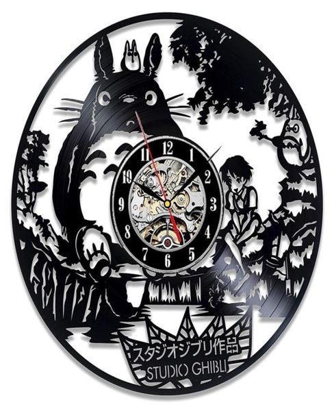 Studio Ghibli Totoro Wall Clock Cartoon Mi vecino Totoro Record Relojes Reloj de pared Decoración del hogar Regalo de Navidad para Y7688090