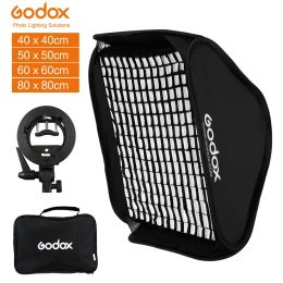 Studio GOODOX 40X40 50X50 60X60 80X80 CM Softbox con S1 Stype Soporte Honeycomb Grid Bowens Montaje soporte Softbox plegable Softbox