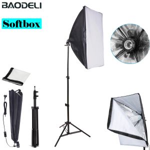 Studio Fotografische apparatuur foto studio fotografie zachte box kit met triopod video 50x70cm softbox fotoschoting met lamphouder E27