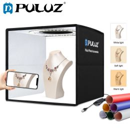 Studio Pulluz Softbox 3 Color Light Modes Lightbox Dimmable LED RING Light Box Photo Lighting Studio Tent Tent Box 6 Couleurs Bollants