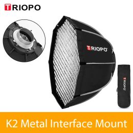 Studio Triopo K2 55cm 65cm 90cm 120cm Sélectionnez rapidement Bowens Mount Octagon Softbox + Honeycomb Grid Outdoor Soft Box pour Flash