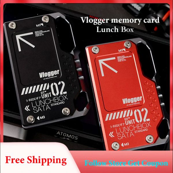 Estudio Vlogger Memory Card Fotography Accesorios Aluminummagnesium Aleación Lunch Box Lector para 870 SATA Atimos Ninja V SSD Case