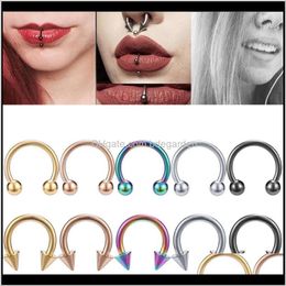 Goujons bijoux de corps 1 pièce mode acier inoxydable fer à cheval faux nez anneau C Clip Bcr Septum lèvre Piercing Falso lèvres Rin