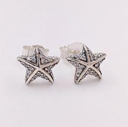 Boucles d'oreilles à tige en forme d'étoile de mer tropicale, en argent sterling 925 authentique, convient aux bijoux à clous de style européen Andy Jewel 290748CZ5568535