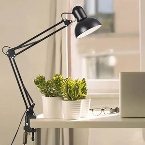 Lámpara de mesa de estudio con abrazadera, lámparas de escritorio para ordenador escolar, luz de oficina plegable, escritorios para sala de manicura, luces LED de gel para uñas 240125
