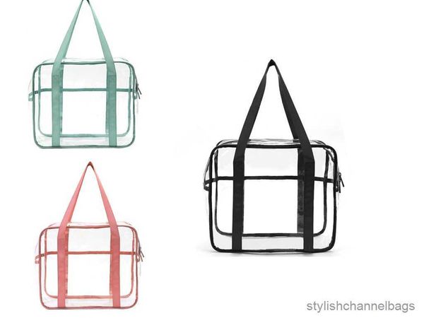 Sacs de rangement grande capacité fourre-tout transparent imperméable à l'eau transparent à glissière trousse de toilette sac à main maquillage cosmétique stockage plage sacs à bandoulière