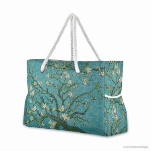 Sacs fourre-tout nouveau Design luxe femmes épaule Sac à main Gogh Art amandier fleur arbre grande plage dames sacs Sac Main Femme