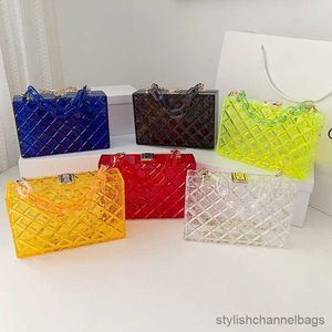 Stuff Sacks Summer Transparent Box Sacs à main Fashion Candy couleurs Épaule Sacs à bandoulière Femmes Beach Bag sac sacs à main sacs transparents pour femmes