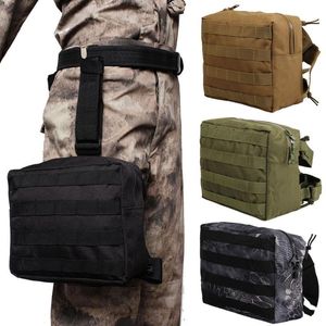 Sacs de trucs Sac de jambe tactique Camouflage militaire Sports de plein air imperméable Oxford randonnée Camping chasse Molle Pack CS équipement