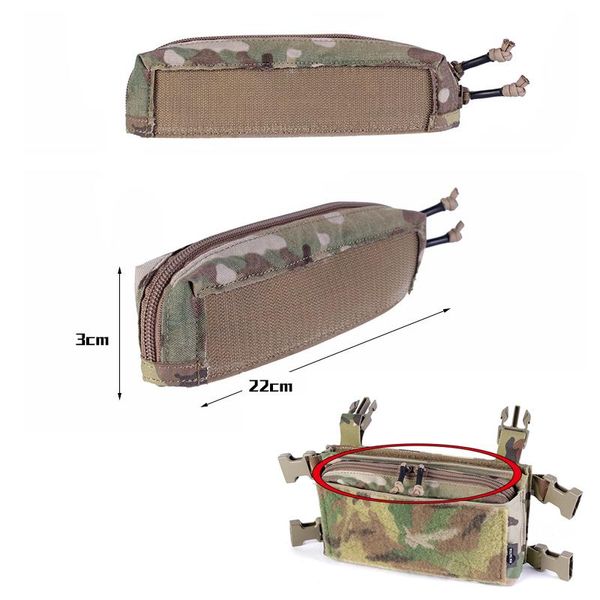 Stuff Sacks Chaleco táctico Pecho Rig Bag 3 4 Mini bolsa militar Accesorios de caza Panel Insertar cremallera