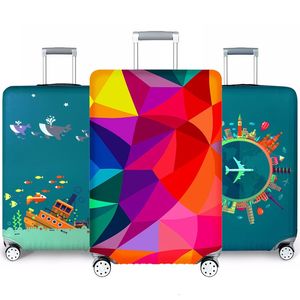 Sacs de trucs épais élastique géométrique bagages housse de protection mode hommes valise valise chariot bagages sac de voyage 273 231201
