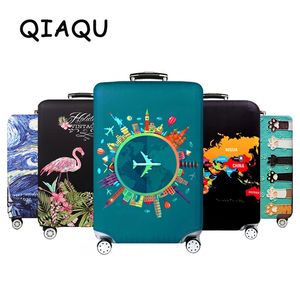 Stuff Sacks Thick Elastic World Map Luggage Protective Cover Zipper Suit For 1832 inch Bag Suitcase Covers Trolley Travel Accessories 231201