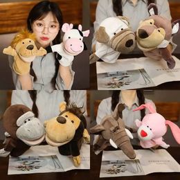 Gevulde dierenspeelgoed Vingerverhalen Puppets Cavai Dolls Educatief babyspeelgoed Lions Lions olifanten konijnen apen kinderen geschenken 240517