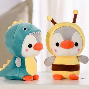 Gevulde dieren knuffels Kawaii zachte pop aankleden giraffe kikker dinosaurus kinderen plucheie meisjes cadeau 210728