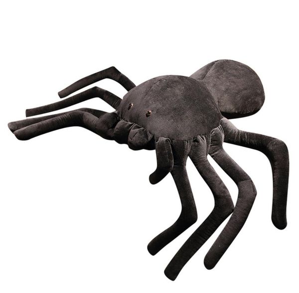 Animaux en peluche Simulation araignée noire en peluche grande taille astuce RealLife réaliste insecte jeter oreiller pour enfants effrayant horreur poupée 5044162