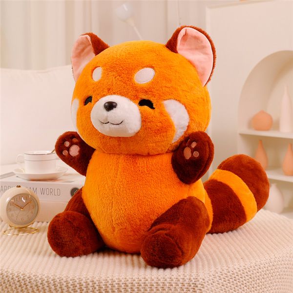 Peluche Anime Figure poupée tournée Panda rouge peluche poupée cheveux moelleux raton laveur rouge animaux câlin jeter oreiller enfants cadeaux de noël