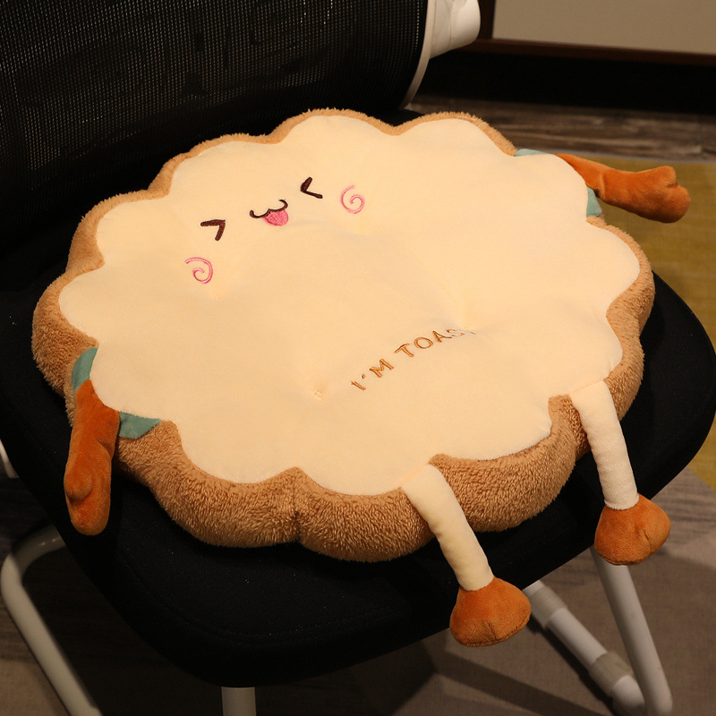Doldurulmuş sevimli komik ifade tost tost taç yastık karikatür yaratıcı kanepe yastık ekmek pervane hediye spot