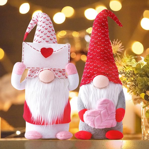 Enveloppe en peluche amour sans visage vieil homme Gnome saint valentin poupée fenêtre accessoires décoration arbre suspendus pendentifs 0154