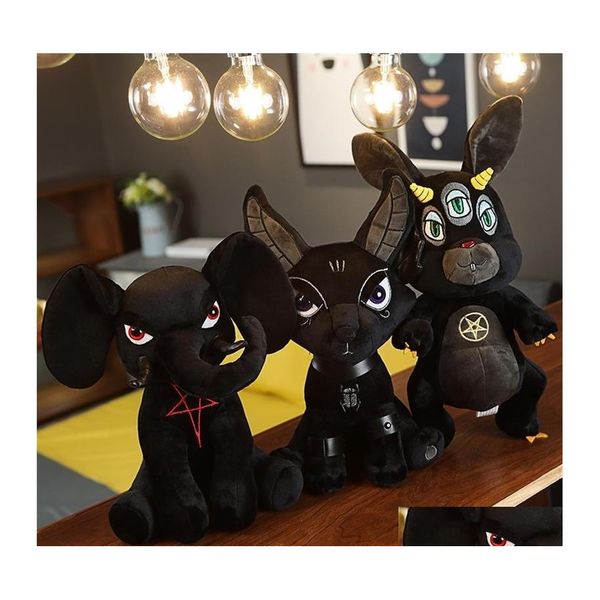 Animaux En Peluche En Peluche 1 Pc 35Cm Killstar Anubis Diable Poupée Noir / Lapin / Éléphant / Loup / Chat Jouets Cadeau Spécial Pour Les Enfants 201215 Drop Dhj0N