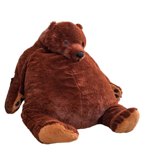 Animales de peluche de peluche 100 cm marrón Djungelskog oso juguetes de peluche suave peluche oso de peluche juguete cojín muñeca para niña almohada suave H1025 240314