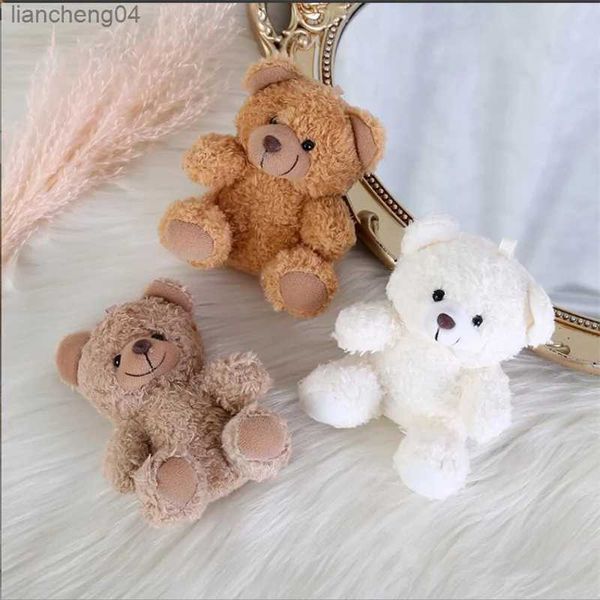 Animaux en peluche 10Cm, poupée assise bouclée, petit jouet en peluche, ours, pendentif de sac, bricolage, boîte cadeau de mariage, porte-clés, pendentif 4 couleurs