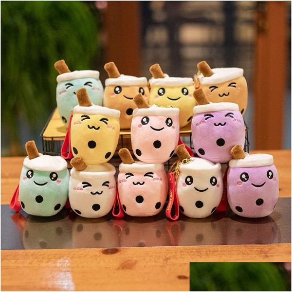 Animales de peluche rellenos 10 cm lindo llavero de té de burbujas suave P colgante de juguete Boba muñeca Kawaii mochila bolsa decoración regalos de cumpleaños para niñas Ki Ot3I9