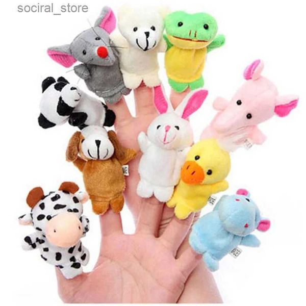 Animaux en peluche en peluche 10pcs mignon dessin animé biologique animal doigt mariottette en peluche