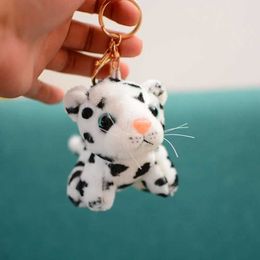 Gevulde pluche dieren 11 cm echte leven schattige tijger luipaard pluche hanger speelgoed gevuld bosdier pop sleutelhangers kinderen kinderen verjaardagscadeau